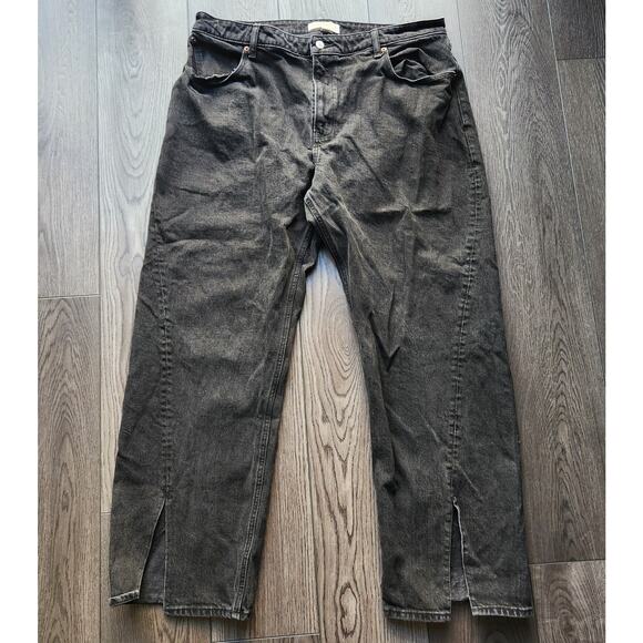 ABERCROMBIE & FITCH Women's Black Curve Love High Rise 90s Relaxed Jeans 34/18 - Picture 1 of 5